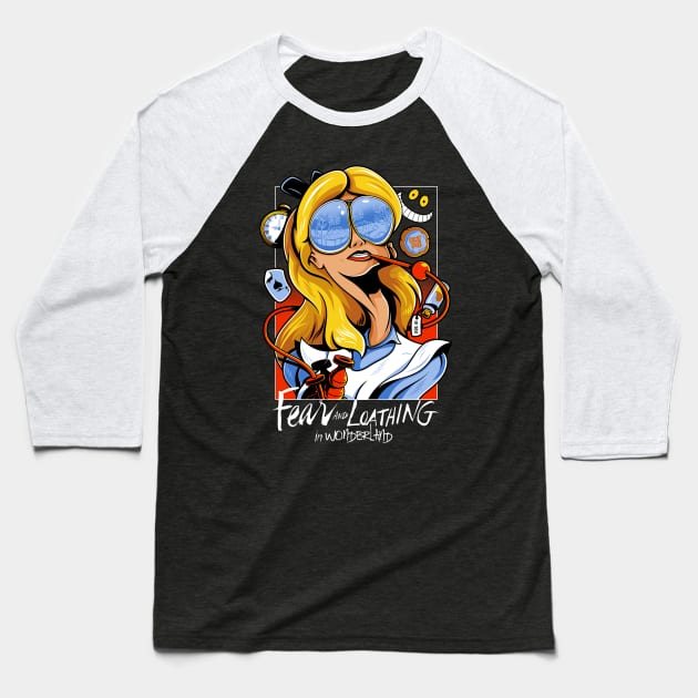 Fear and Loathing in Wonderland Baseball T-Shirt by JayHai